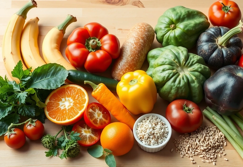 Zdrowa żywność i świeże warzywa na stole