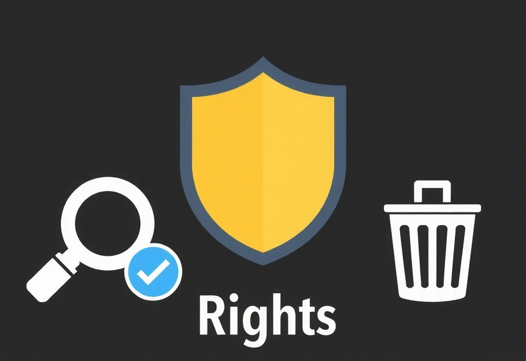 Prawa użytkownika - ikony z tarczą, lupą i koszem