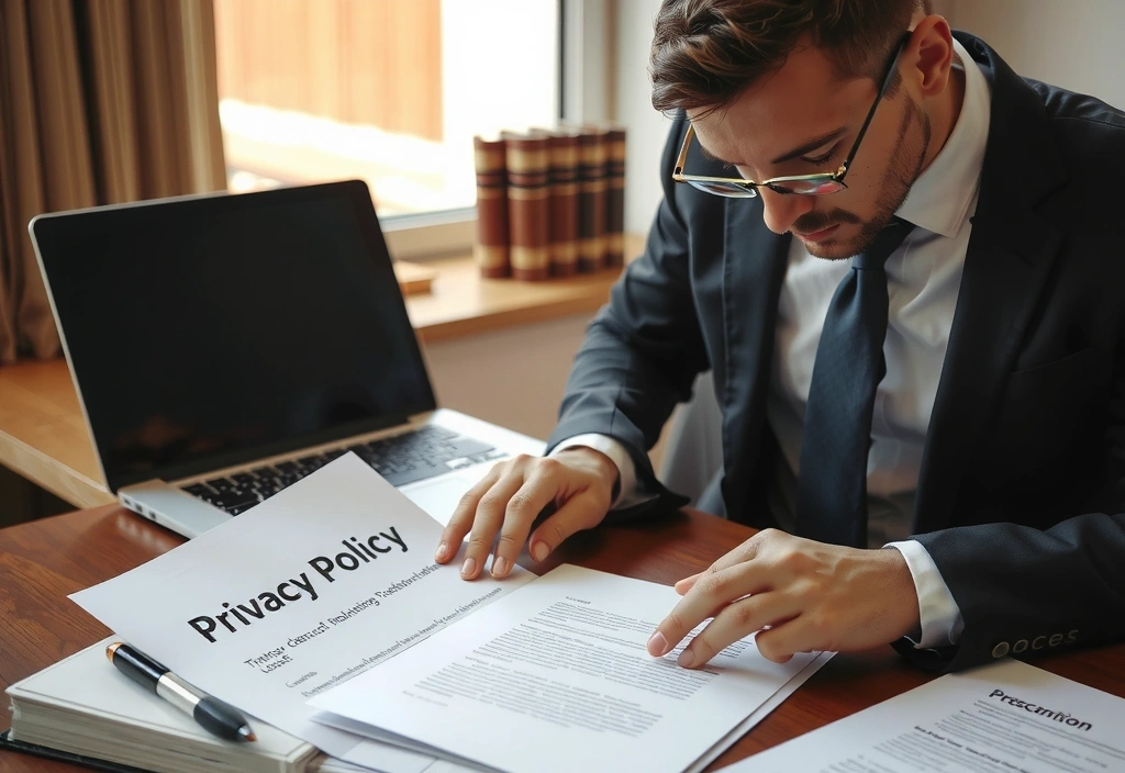 Prawnik analizujący dokumenty dotyczące prywatności